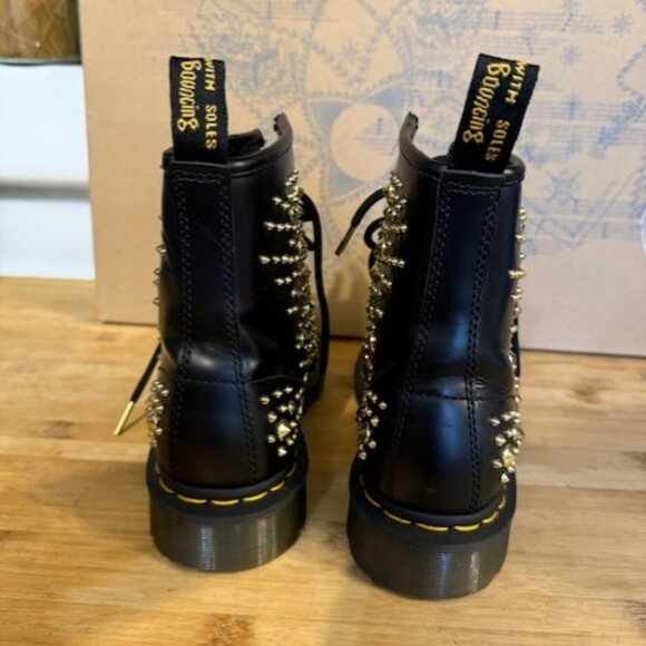 NWOT - Dr Martens 1460 Midas Smooth Leather Gold Studded Boots – RARE - Picture 11 of 16
